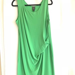 Clara Sun Woo XL green draped dress, NWOT